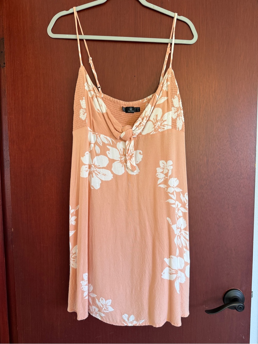 Volcom Peach and White Floral Mini Dress